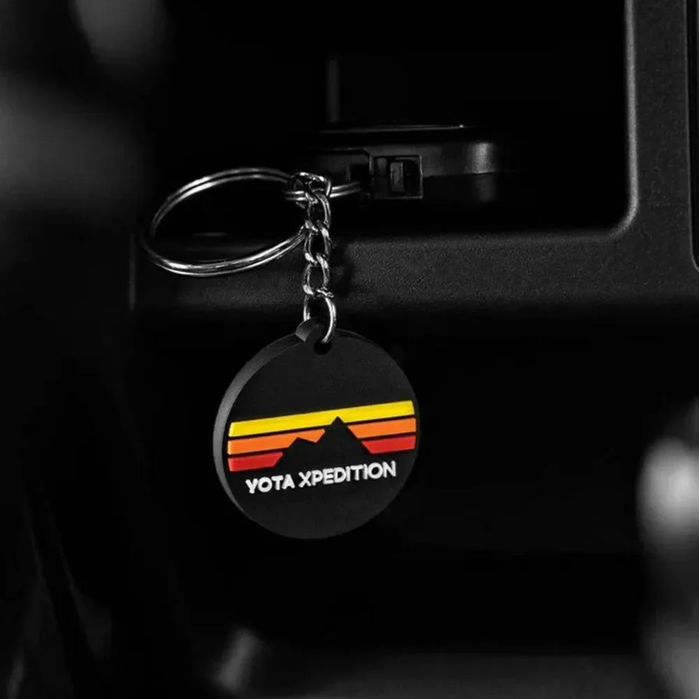 2 Black Yota Xpedition Mountain Logo Keychain Toyota TRD Pro 4runner Tacoma PVC
